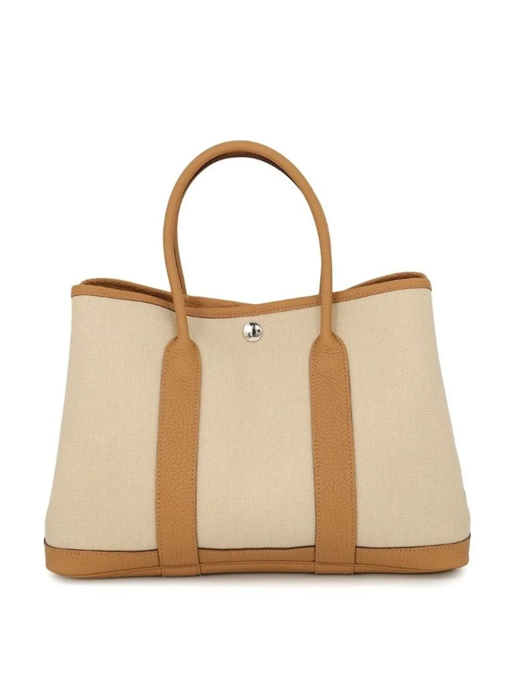 Hermes Tote Garden Party TPM Beton Biscuit Silver Negonda Towal Military